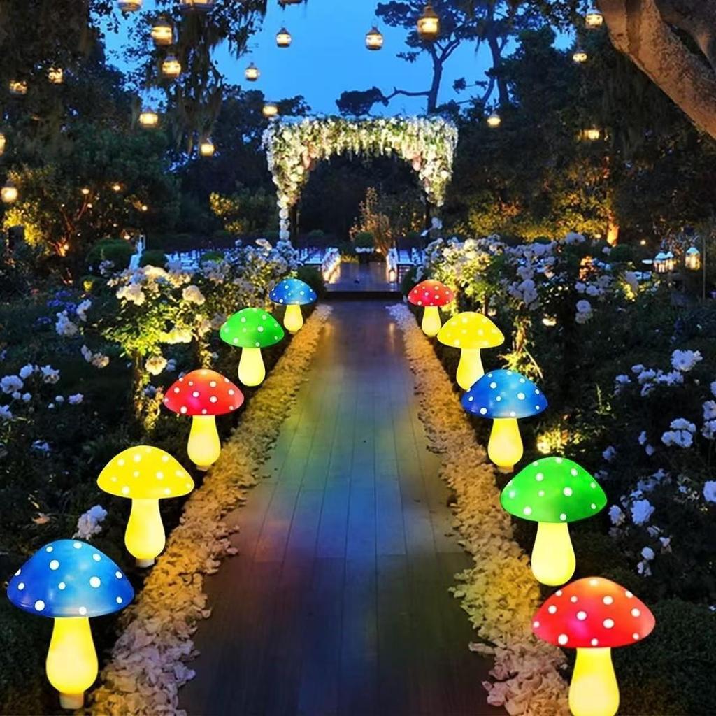 Solar LED Waterproof Garden Mushroom String Lights