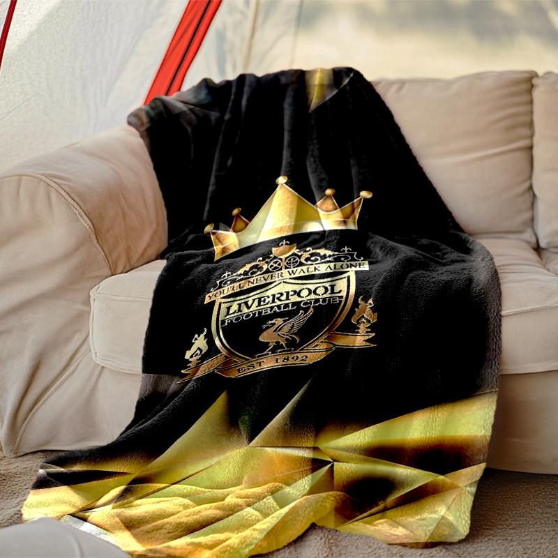 [1pc Couverture Liverpool FC] Couverture Toutes Saisons - Couverture Douillette pour Canapé Fauteuil Décoration Intérieure, Couverture sieste imprimée numériquement