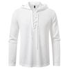 Men's Lace-Up Hooded Textured Sweatshirt Casual Pullover for Men Autumn Winter Warm Fashion Multi-Color Long Sleeve Male Top