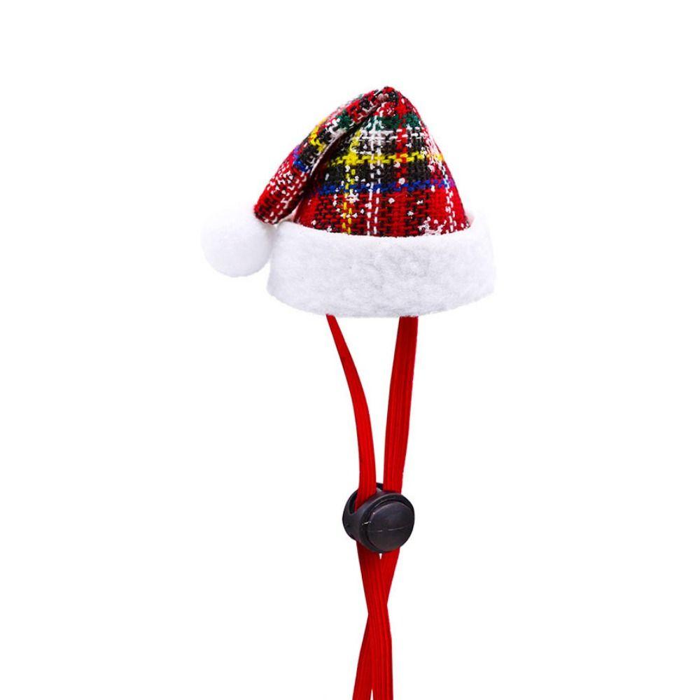 Decorative Xmas Cat Santa Hat Adjustable Puppy Christmas Hat Christmas Pet Hat  New Year
