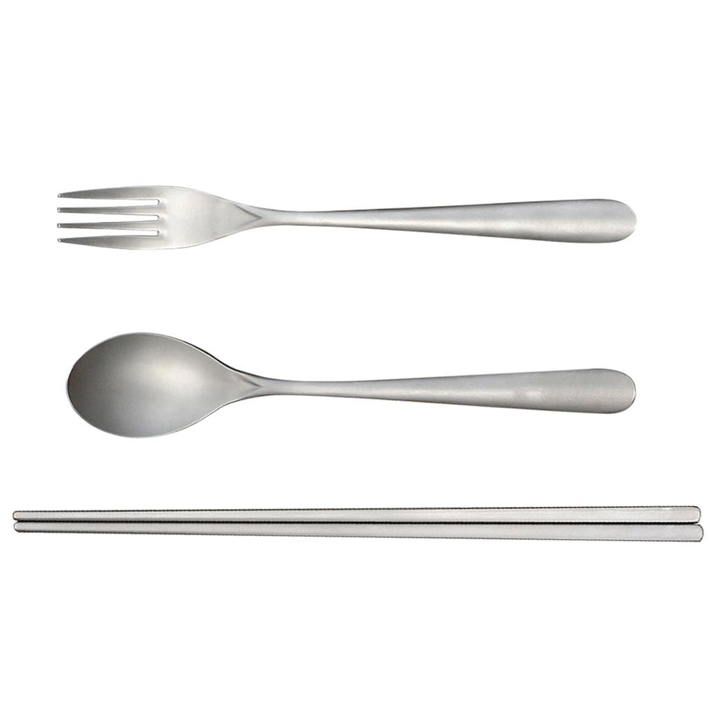 Ti Cutlery Set Camping Fork Spoon Chopsticks Lightweight Tableware for Home Picnic Travel with Carry Pouch Chopsticks