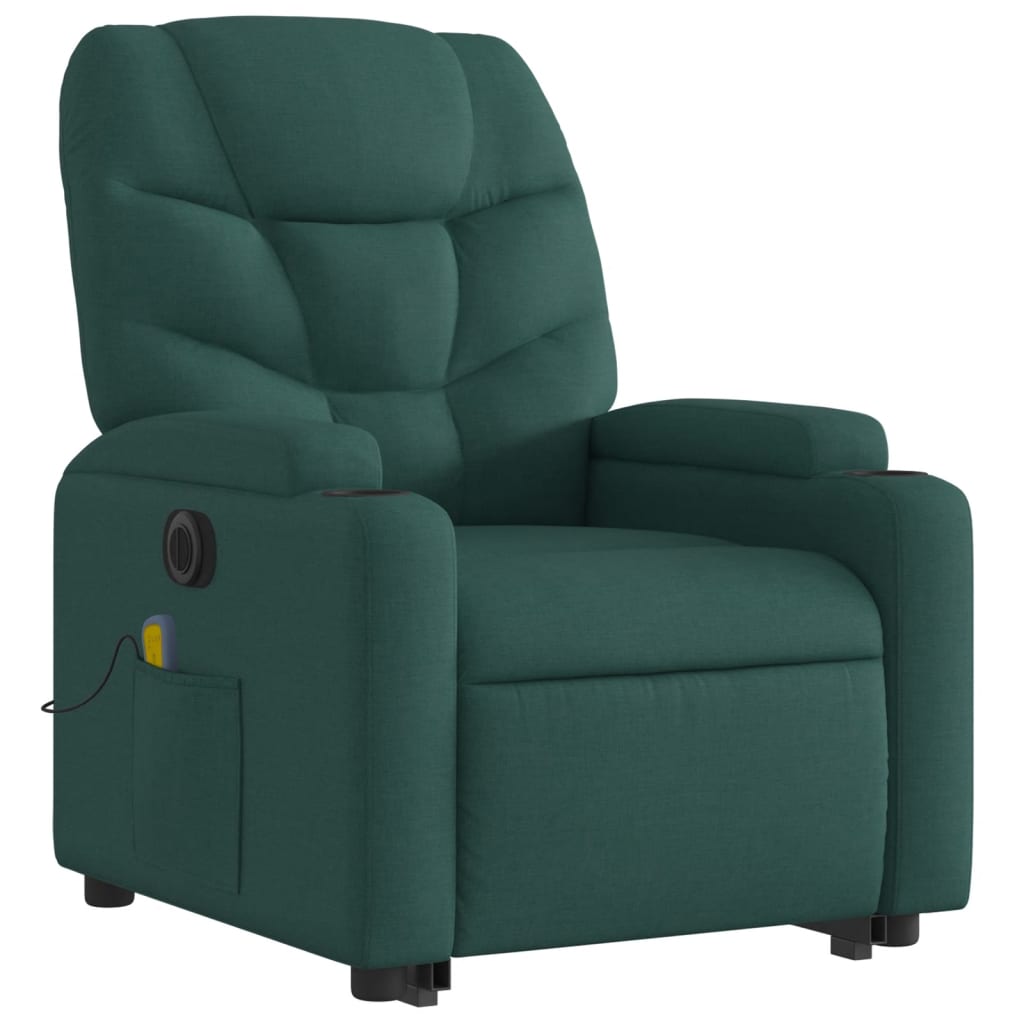 Vidaxl Lift Recliner Massage Chair, Electric, Reclining, Green