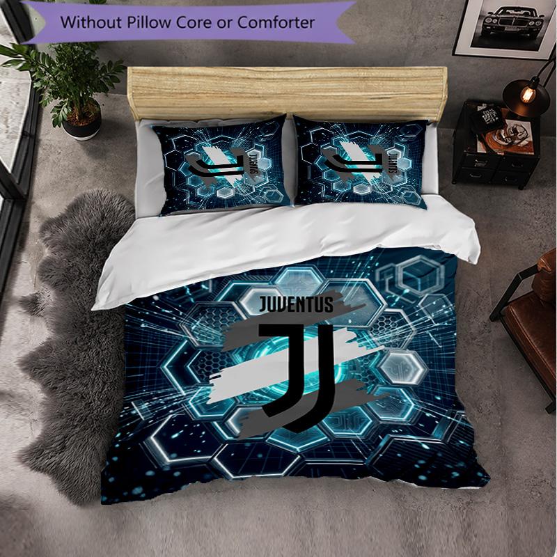 Set Lenzuola Juventus FC Modello 3 Pezzi Morbida Copripiumino in Microfibra con Federe per Camera da Letto