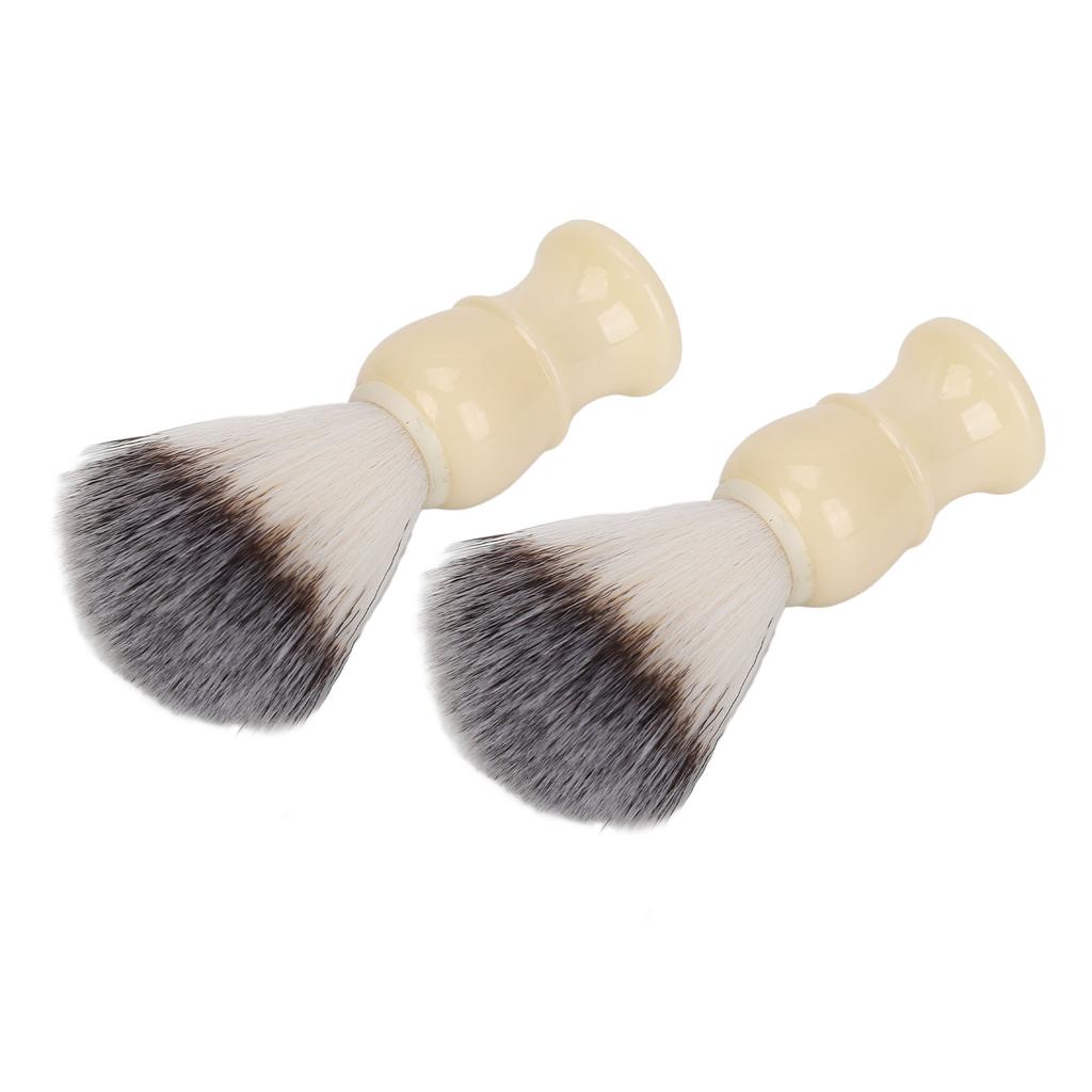 2pcs Men Beard Soap Brush Fine Synthetic Bristles Beard Brush Foam Moustache Trimming Grooming Tool