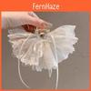 Handmade Lace Floral Hair Barrette With Butterfly Design For Daily Wear