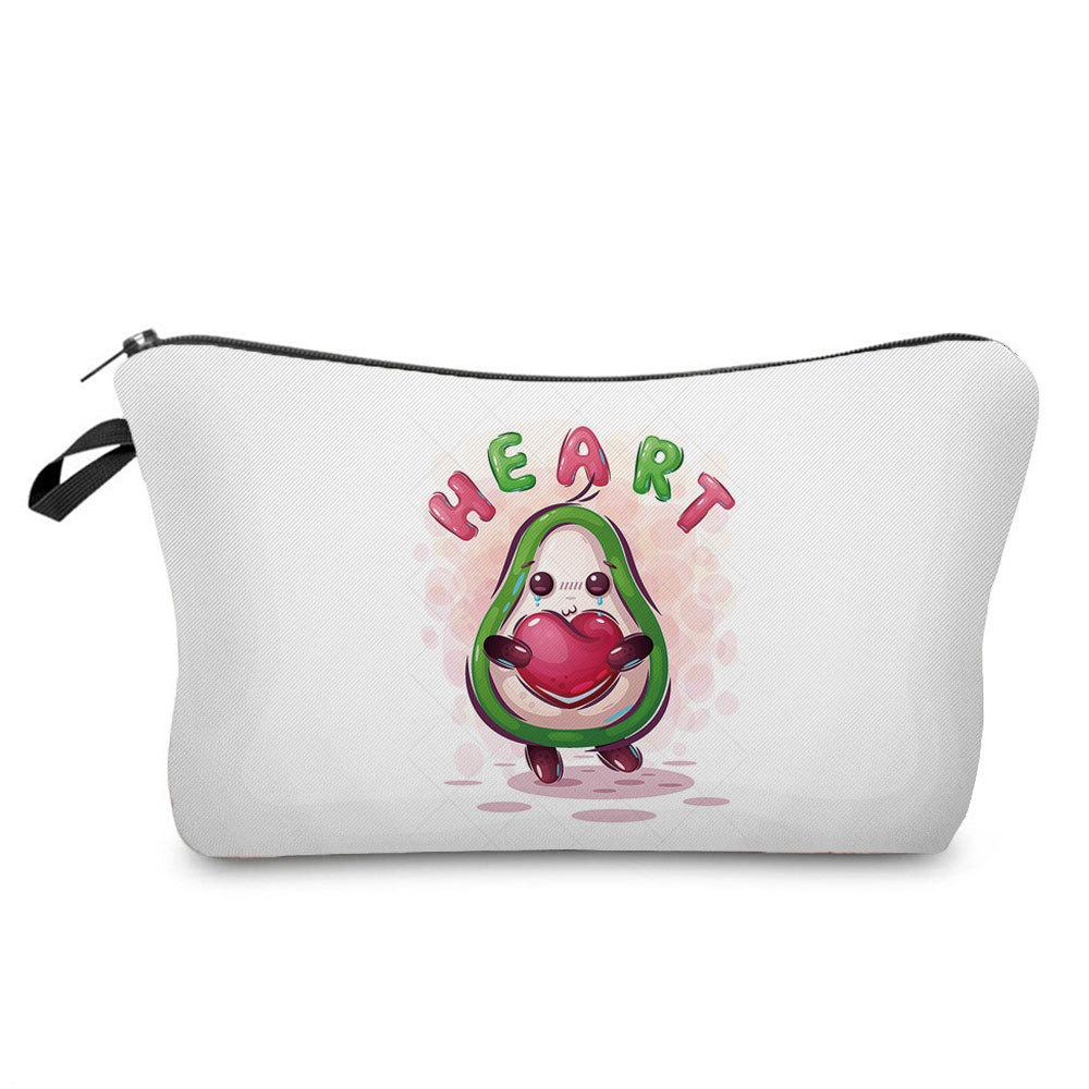 Women Avocado Print Cosmetic Bag Toiletries Organize Travel Storage Case 6700