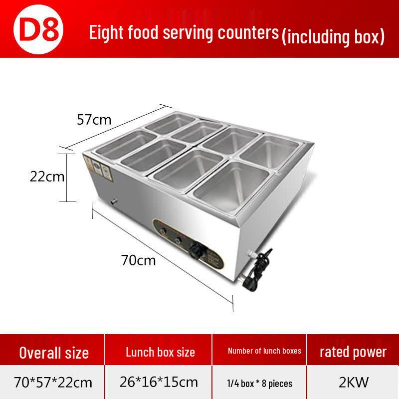 Aokewen D8 Tabletop Food Warmer with Meal Boxes