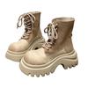 Boss Niu, the Same 2025 Early Autumn Martin Boots, Lapel Two Wear Locomotive Boots, Short Boots, Tooling Boots, Small Man Increases Height for Women