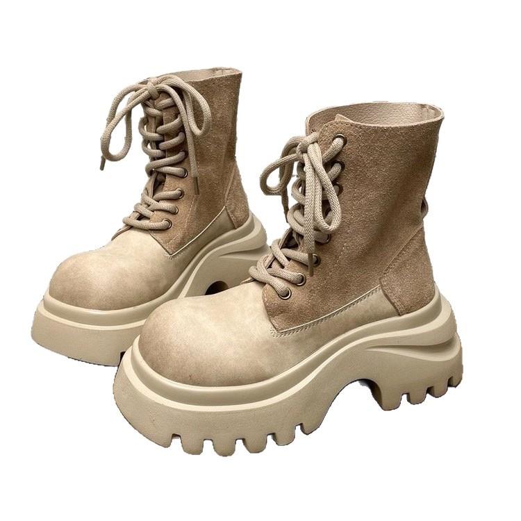 Boss Niu, the Same 2025 Early Autumn Martin Boots, Lapel Two Wear Locomotive Boots, Short Boots, Tooling Boots, Small Man Increases Height for Women