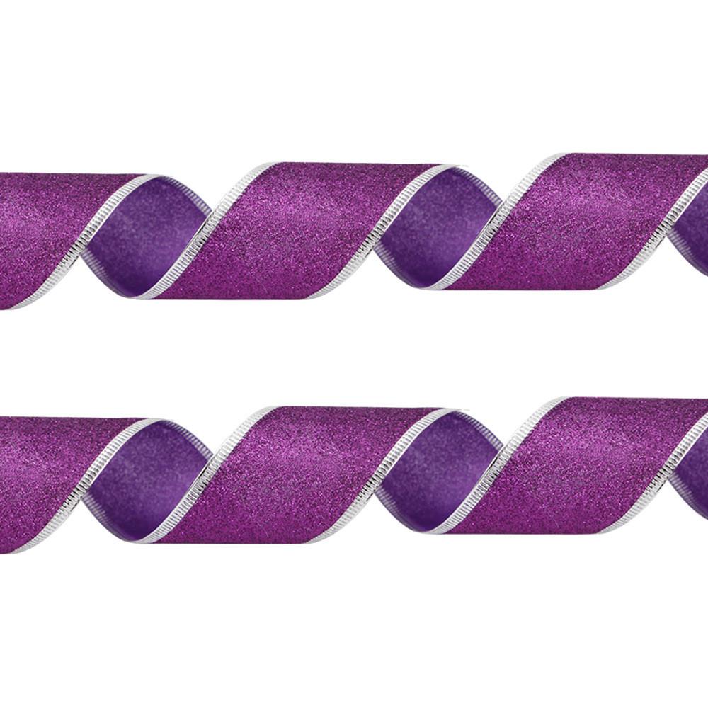 Elegant 2 Meter Colorful Glitter Ribbon For Indoor Christmas Tree And Holiday Decor