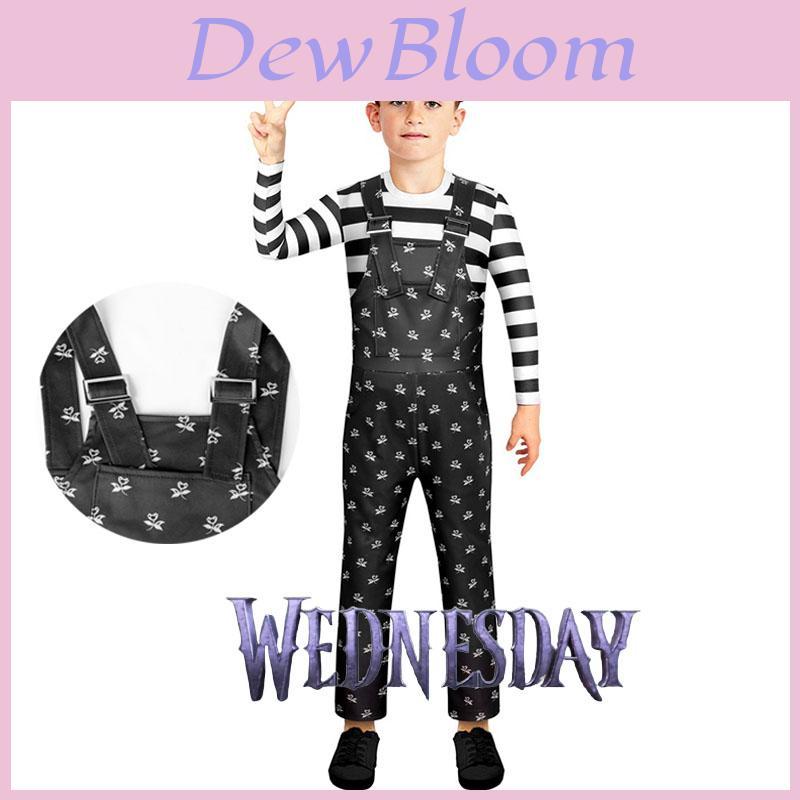 Wednesday Addams Cosplay Costumes Boys Girls Kids Overalls Halloween Xmas Party