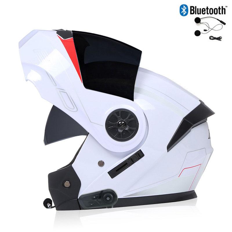 Bluetooth Men's Motorcycle Helmets Full Face Casco for Motorcycles Man Motocross Kask Flip up Casque De Moto  DOT Certified BLD