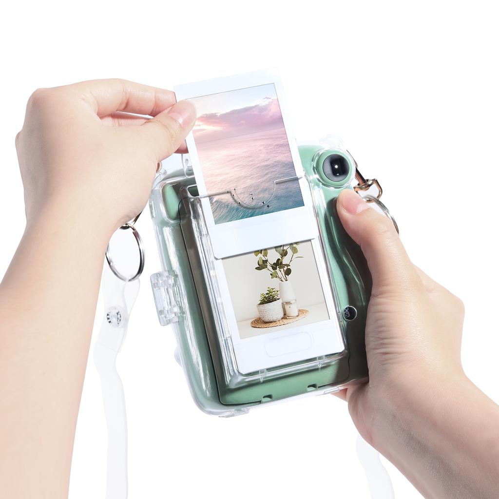 Camera Case for mini11 Transparent Fashion PVC Camera Protective Case with Shoulder Strap