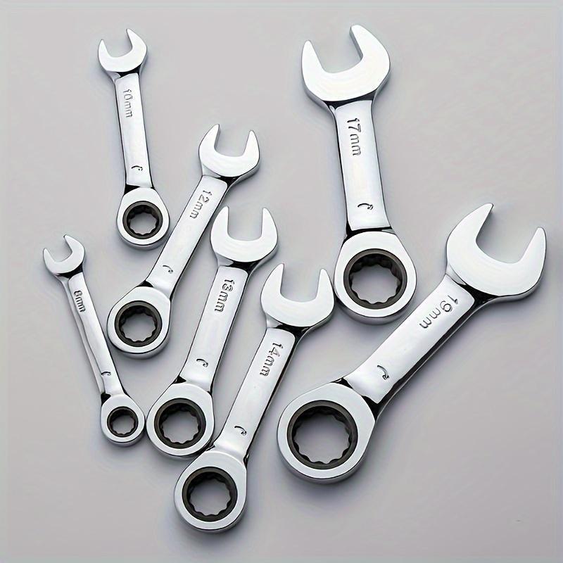 Short Handle Adjustable Head Ratchet Wrench Mini Fast Ratchet Wrench Labor-saving Auto Repair Hardware Dual-purpose Wrench Tool