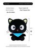 Adorable Dazed Black Cat Plush Toy with Scarf - Perfect Birthday Gift for Children