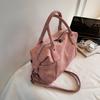 Vintage Faux Leather Duffel Bag Women's Fashion Shoulder Tote with Dual Handle and Practical Design