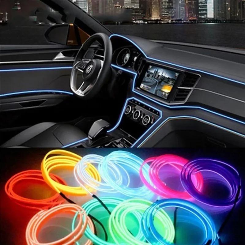 Car Atmosphere Lights LED Cold Light Line Auto Console Decorative Light Strip DIY Ambient Ligh EL Luminous Linet Interior Light