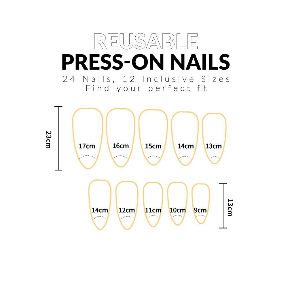 Detachable Press On Nails DIY Simple French False Nails Long Almond