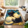 Starry Night Cat Embrace Non-Slip Home Carpet Design for Office Decor Living Room Bedroom Gift