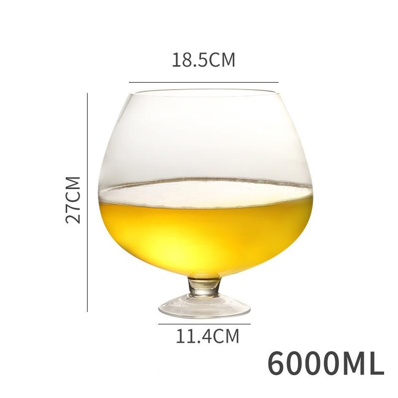 Jumbo Glass Cup 1 Piece Lead Free Super Large Capacity Party Glasses Wine Beer Brandy Juice Glass for Gathering Big Bar Cup