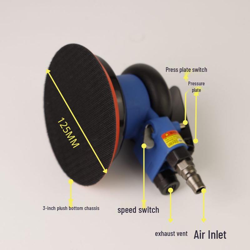 5-inch Stainless Steel Pneumatic Orbital Sander & Car Polisher