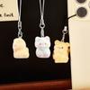 Kawaii Plush Cute Cat Keychain Flocking Animal Pendant Phone Lanyard Hanging Keycord Charm Key Chains DIY Accessories Girl Gifts