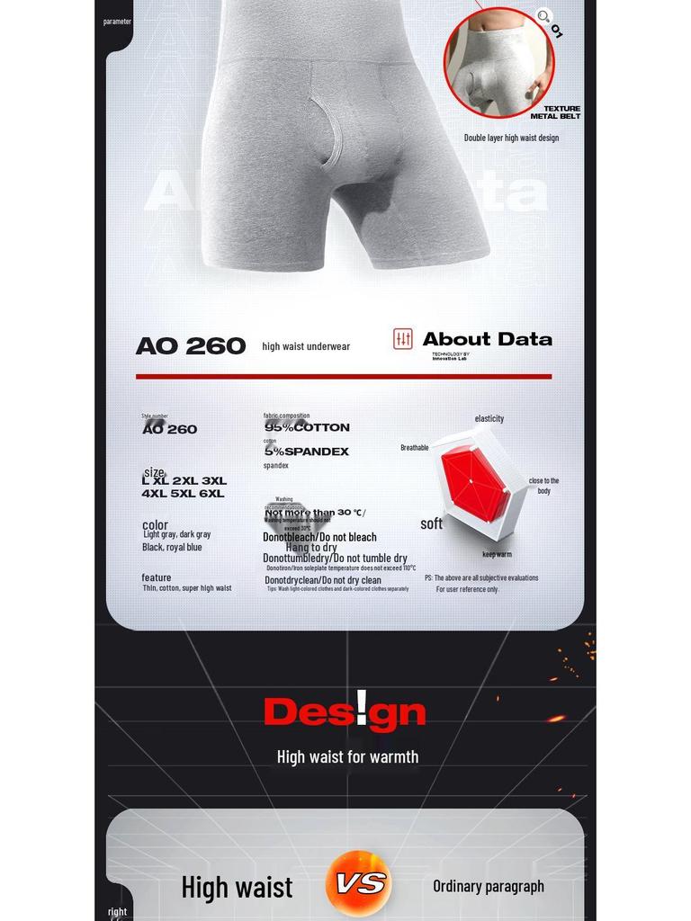 Pánské bavlněné dlouhé boxerky s vysokým pasem proti oděru - Plus size pro sport a teplo