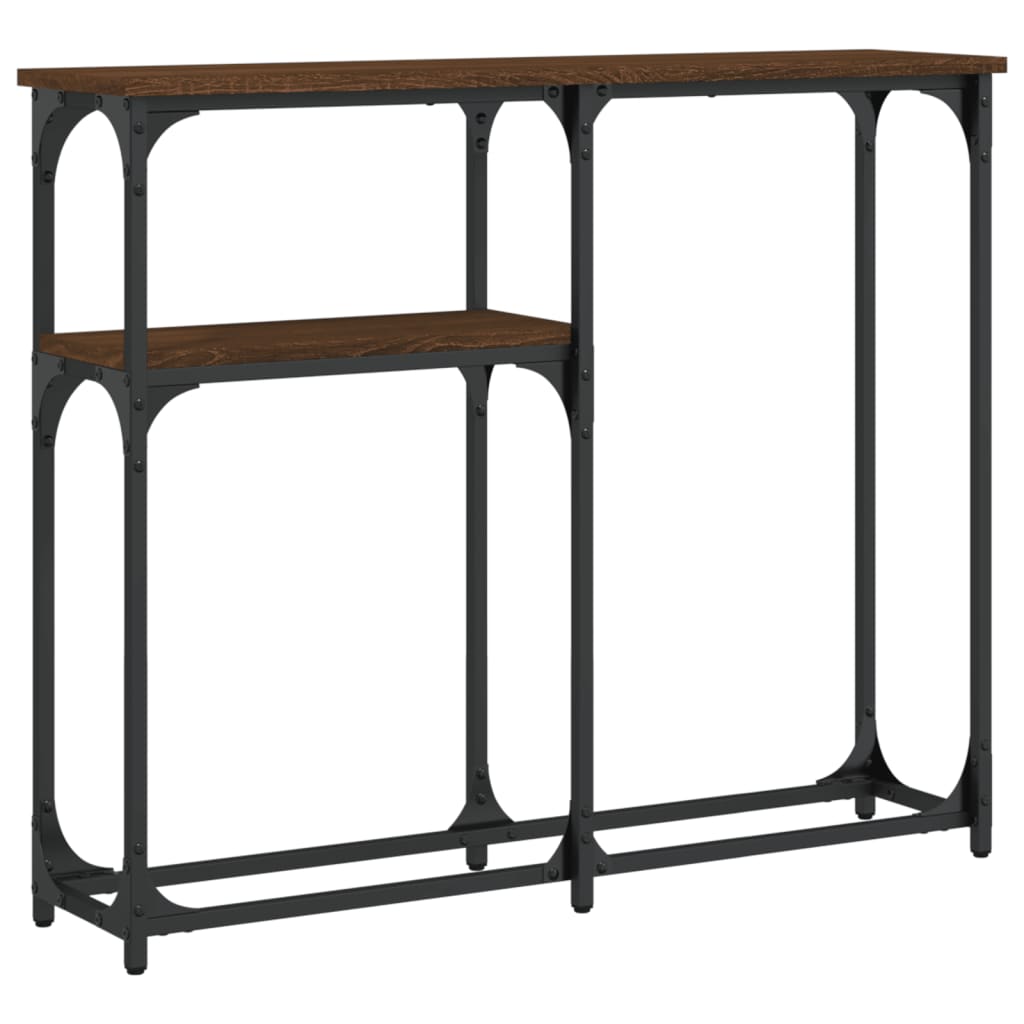 Console Table Brown Oak Effect 90 x 22.5 x 75 cm Wood Based Panel