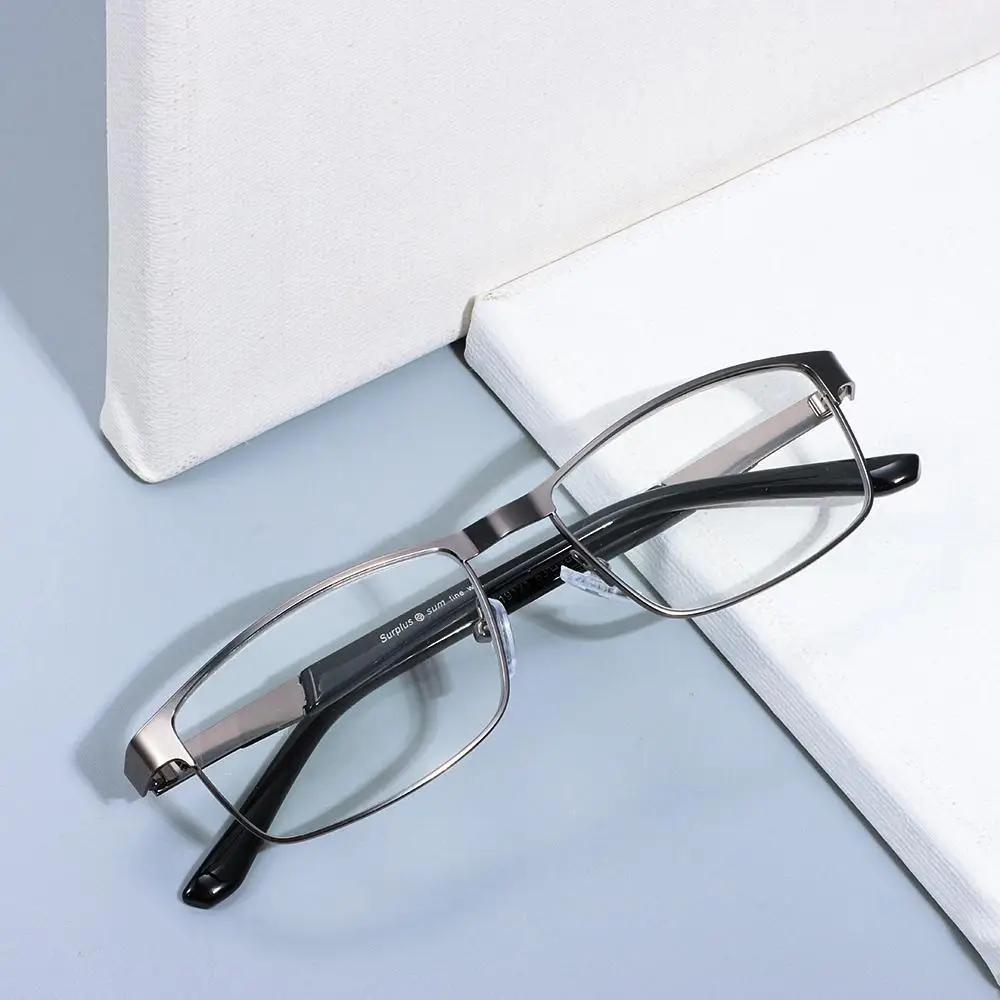 Stainless Steel Men Business Reading Glasses Men's Presbyopic Optical Glasses Anti Blue Light Computer Readers +1.0 ~ 4.0