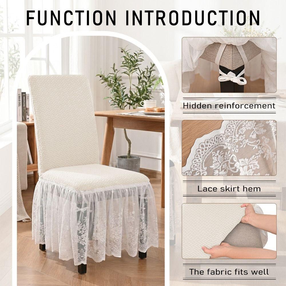 Stretchable Elastic Chair Cover Thickened Full Wrap Stool Cover Chair Cover with Skirt  Home Use