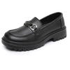 Women's spring new thick-soled small leather shoes Women's soft-soled one-pedal casual versatile leather shoes