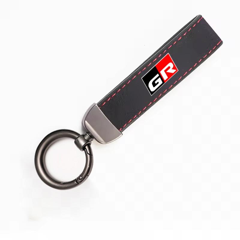 Suede Leather Car Key Rings Chains For Toyota GR Sport Corolla Yaris Aygo Prius RAV4 Crown CHR Camry Auris Keychain Accessories