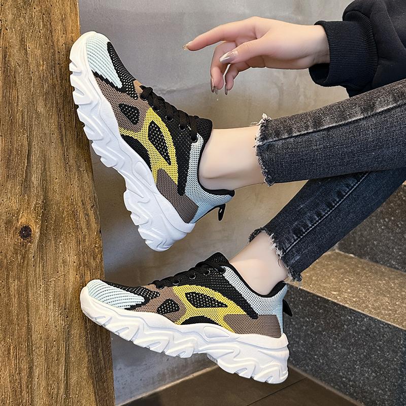 TUINANLE Damesko Mesh Pustende Unisex-plattformsneakers Blandede farger Uformelle menn tennissko