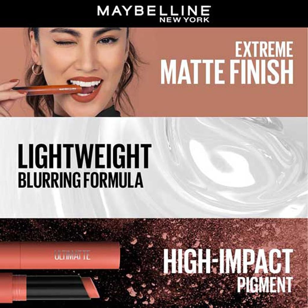 Maybelline New York Color Sensational Ultimattes Lipstick Matte Finish Bold Long-Lasting Lip Colour 1.7g