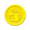 SIGEL WM004 Pack of 100 "Beer" Tokens, Ø2.5 Cm, Yellow