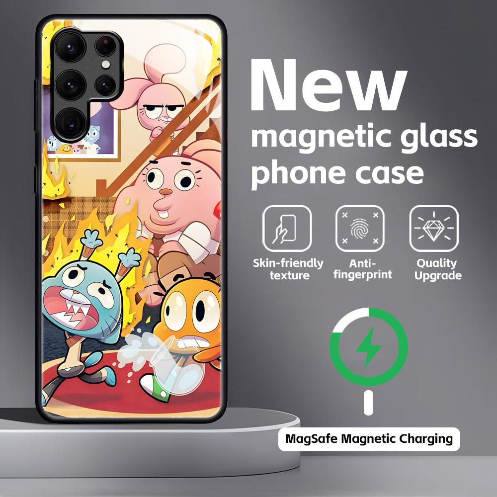 The Amazing World of Gumball  Phone Case For Samsung S25 S24 S23 S22 S21 S20 Plus Ultra Note20 Glass Magnetic Case