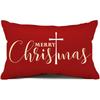 New Christmas Style Simple Letter Double-sided Printed Linen Pillow for Home Decoration, Sofa Waist Pillowcase