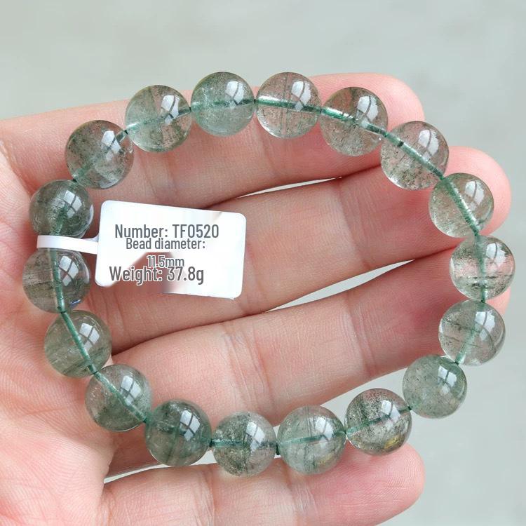 Brazilian Green Phantom Crystal Bracelet - Unisex Single Strand, Thousand Layer Design Beads Approx. 8mm
