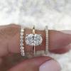 Luxury Light Luxury Fashion Versatile Zircon Ring Women's Super Flash Diamond Exquisite Three-piece Ring