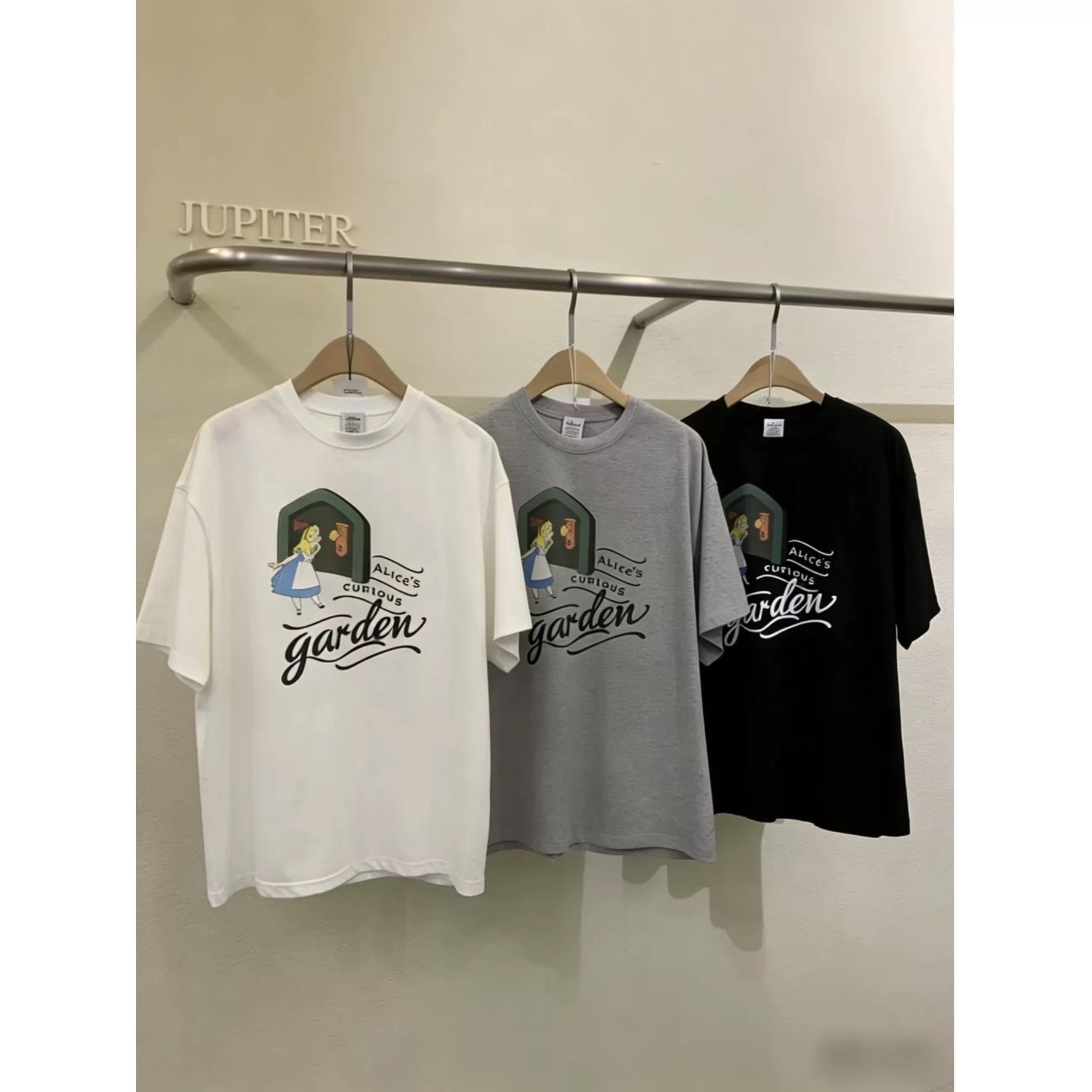 

Korean Plus Size Cartoon Print Cotton Casual Loose T-Shirt for Women 2XL світло-сірий колір