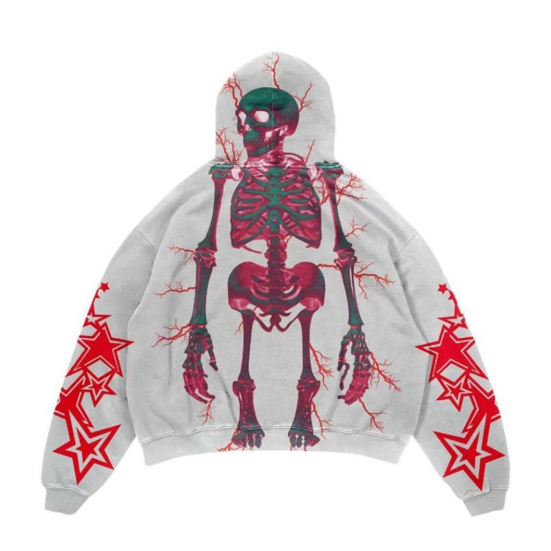 Autumn and Winter Men and Women's Skull Horror Element Pattern 3D Printed Hoodie Black Casual Pullover Suitable for Daily Wear