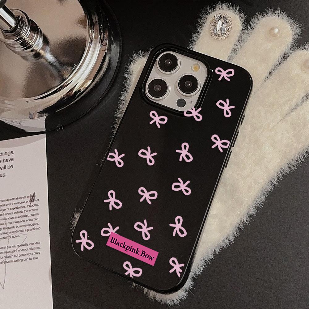 Umělecký růžový pouzdro s mašlí pro iPhone 17 iPhone 17 Pro Max