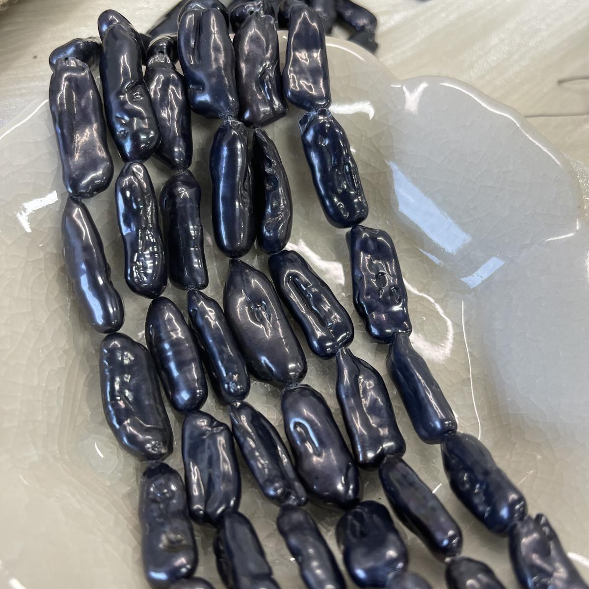 

Прямоугольный барочный черный жемчуг 7x18мм-8x20мм для изготовления ювелирных изделий DIY ожерелье браслет серьги аксессуар 7x18mm-8x20mm чёрный