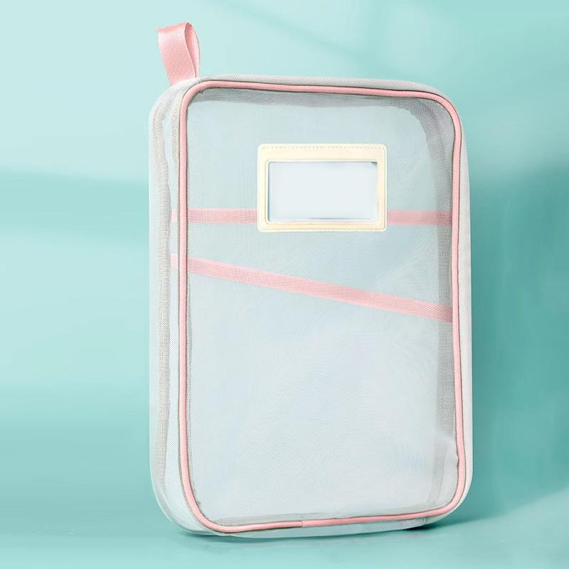 A4-Aufbewahrungstasche für Schreibwaren, Ordner, Schul- und Bürobedarf, Schreibwarentasche, doppellagige Netztasche mit Reißverschluss, Organizer mit großem Fassungsvermögen