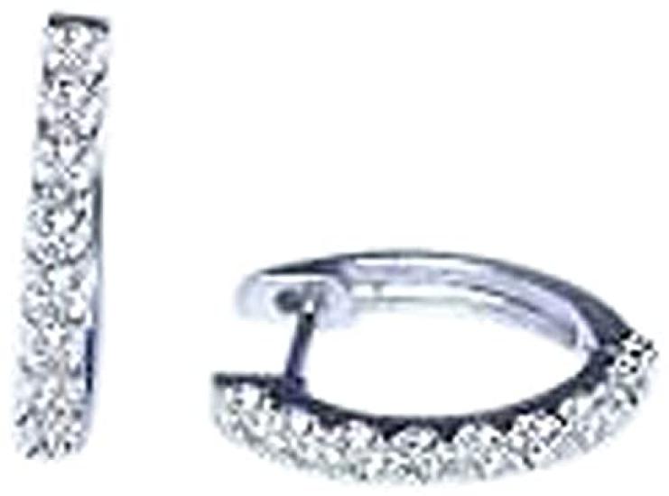 

K18 Eternity Diamond Hoop Earrings with Fine Line White [Rug Jewelry] [Lugejewelry] 0.2ct [K18WG] [K18 Gold] [Gift wrapped] [Warranty included]