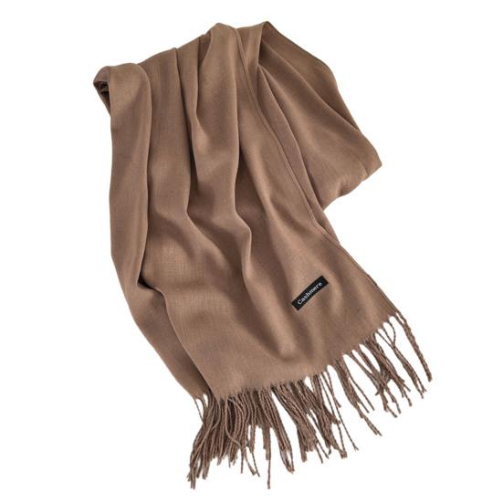 Kvinner Høst Vinter Skjerf Fortykket Ensfarget Duskdekor Varmt Mykt Koselig Bredt Og Langt Halsbeskyttelse Dame Sjal