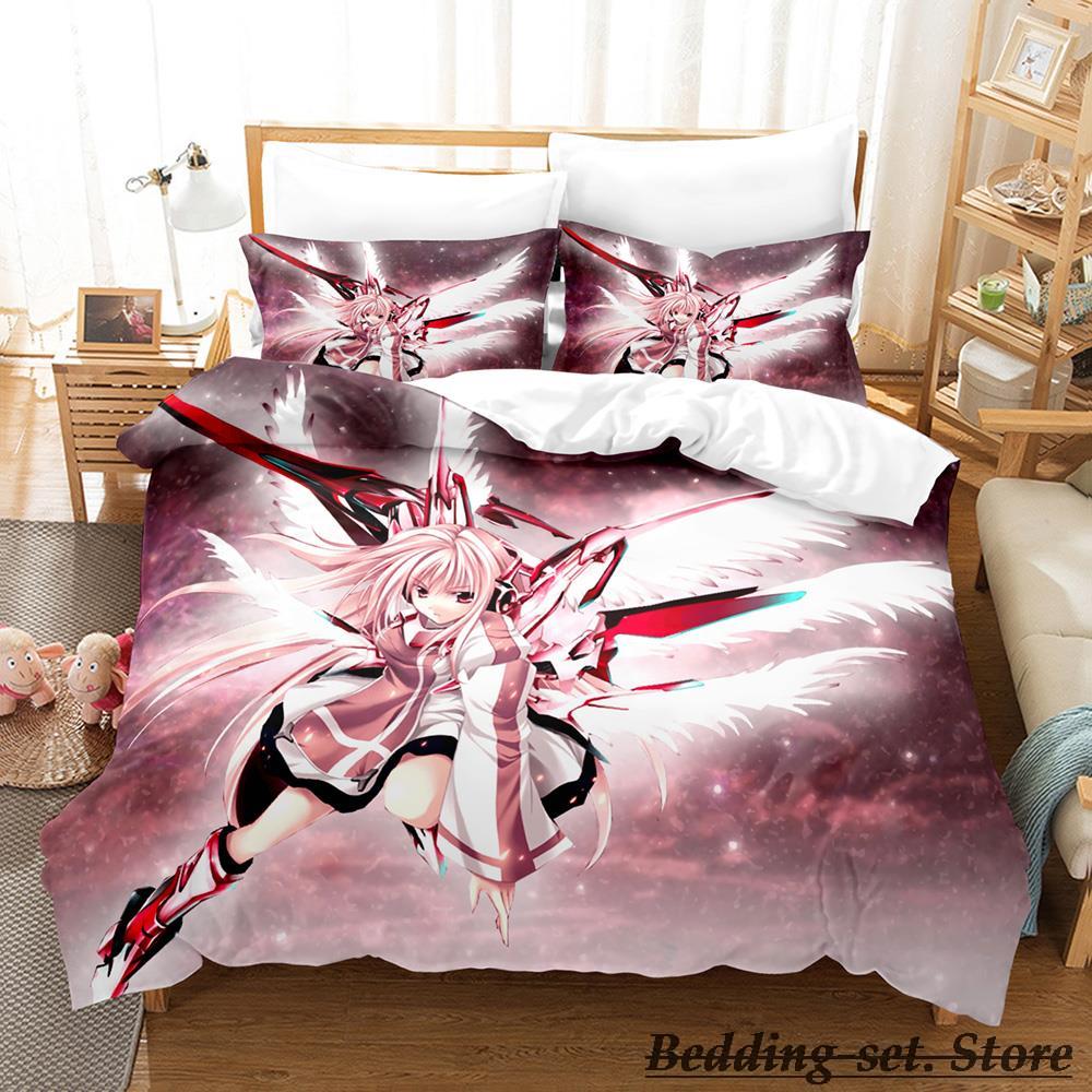 Angel Girl Bedding Set Single Twin Full Queen King Size Bed Set Adult Kid Bedroom Duvetcover Sets Anime Parure De Lit Bed