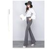 Elegant Long Office Lady 2022 Summer High Waist Women's Wide Leg Capris Suit Pants for Women Skinny Flare Pants Woman Trousers