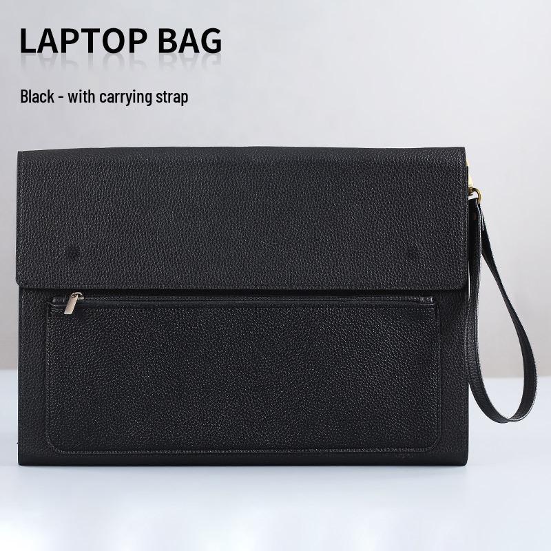 Large Capacity A4 Leather File Bag - Multifunctional Business Office Folder