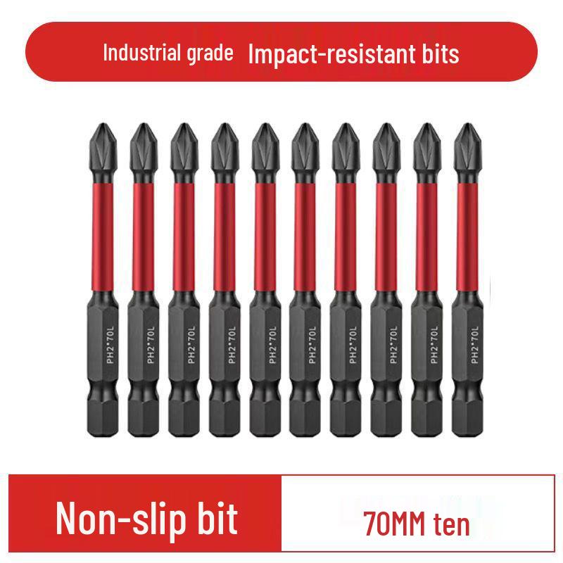 Tungsten Steel Non-Slip Magnetic Phillips Screwdriver Bits - Impact-Resistant and Super Hard for Electric Drills